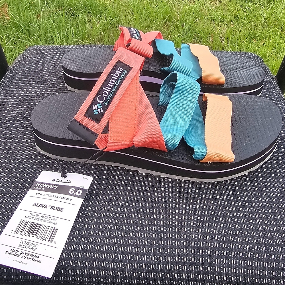 Columbia Alava Slide Sandals with Colorful Straps